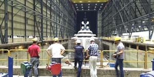 Led verlichting industrie | Scheepswerf bouwhal verlichting Damen Shipyards DSV